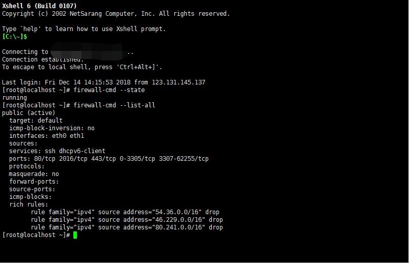 linux7-firewalld防火墙禁止IP或端口访问;-爱编程